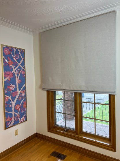 Far Flat Fold Roman Shade — Relaxed, Custom Size, 10 Colours