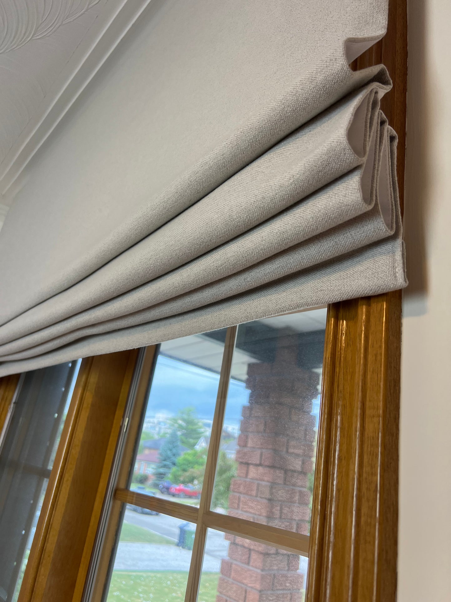 Far Flat Fold Roman Shade — Relaxed, Custom Size, 10 Colours