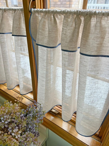 Linen Café Curtains — Custom Size