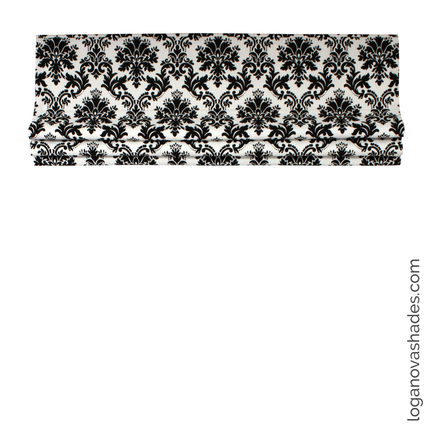 Bold Black & White Traditional Pattern Roman Shade