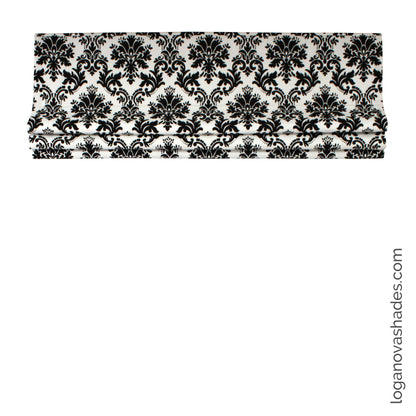 Bold Black & White Traditional Pattern Roman Shade