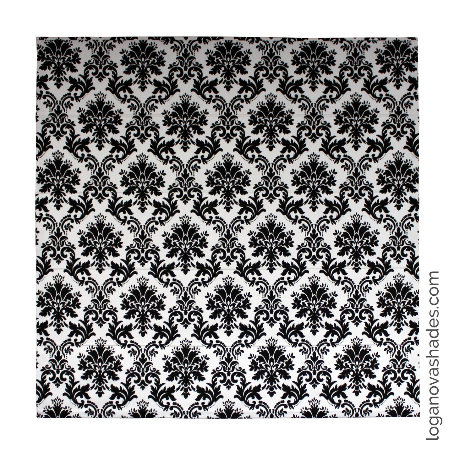 Bold Black & White Traditional Pattern Roman Shade