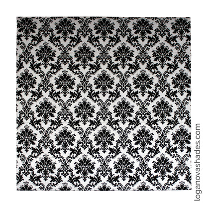 Bold Black & White Traditional Pattern Roman Shade