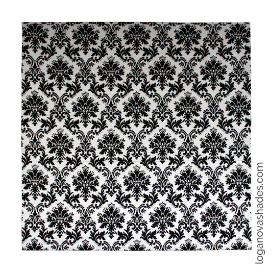 Bold Black & White Traditional Pattern Roman Shade