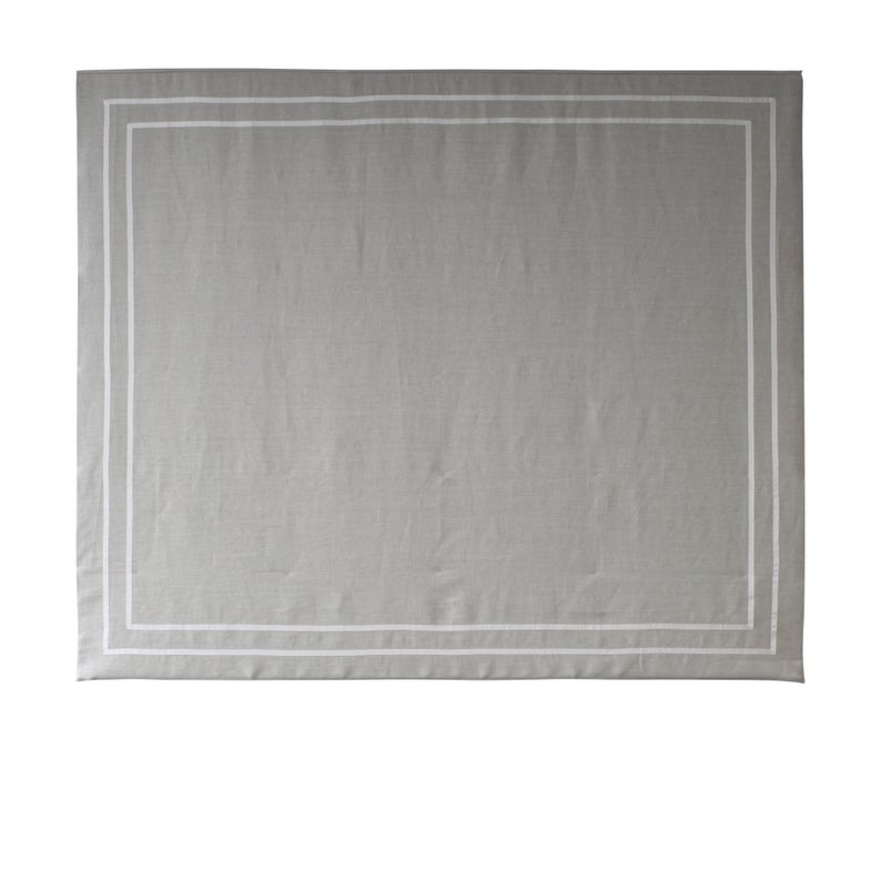 Relaxed Linen Roman Shade " Tuscany Prism" with double White Ribbon Border