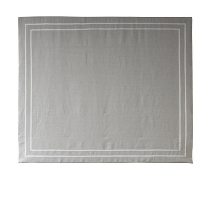 Relaxed Linen Roman Shade " Tuscany Prism" with double White Ribbon Border