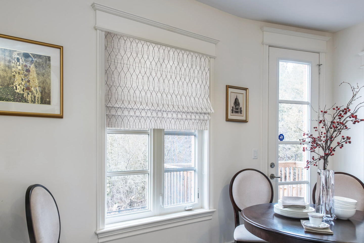 Bamburg Geometric Pattern 4 Colours Flat Roman Shade