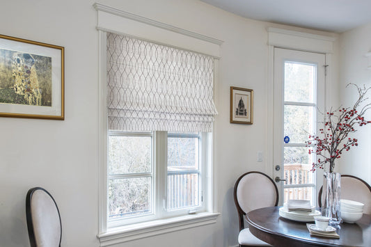 Bamburg Geometric Pattern 4 Colours Flat Roman Shade