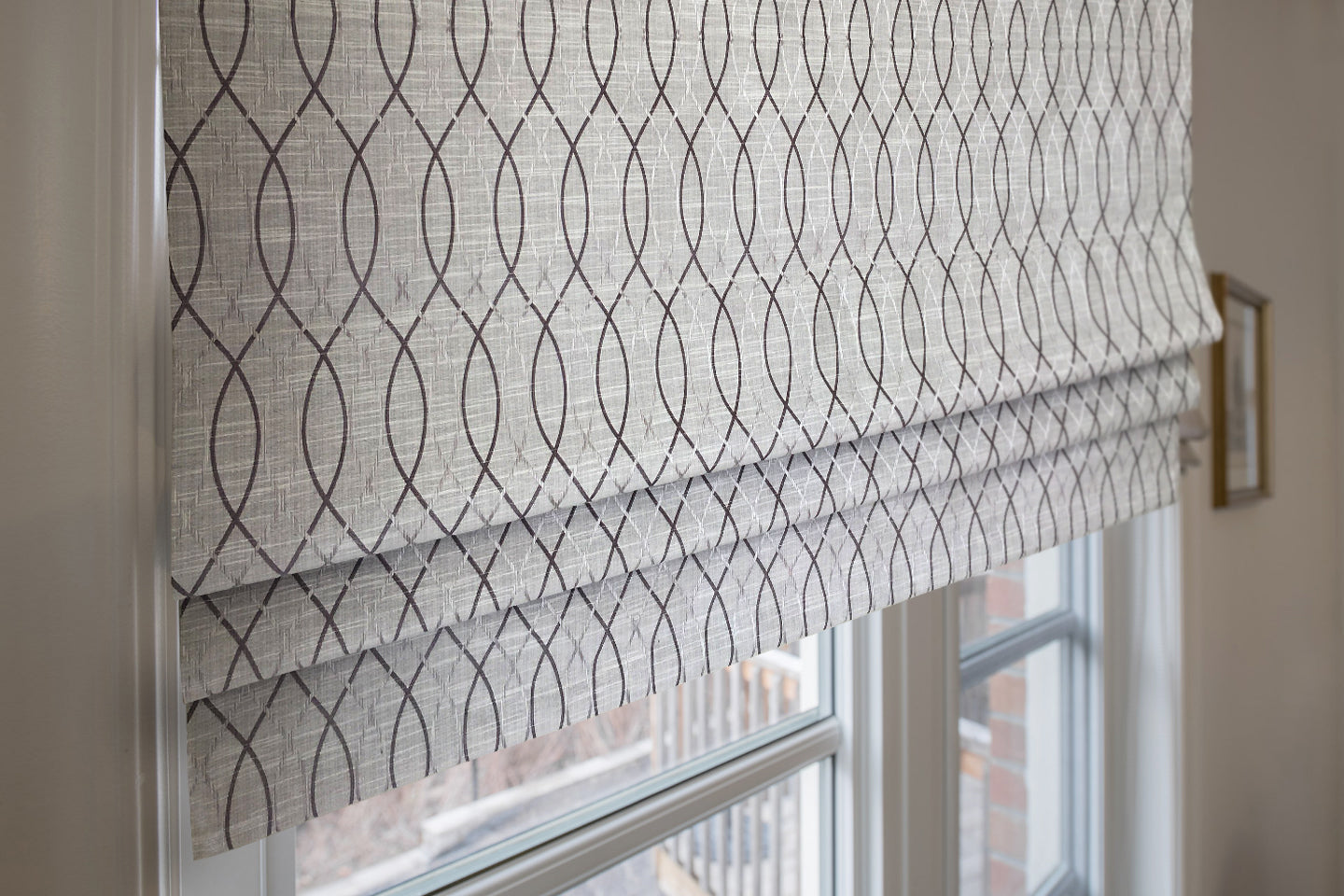 Bamburg Geometric Pattern 4 Colours Flat Roman Shade