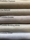 European Relaxed Cordoba- 100% sheer linen shades, light and airy textured linen fabric, sheer - light filtering, 3” double side hemming