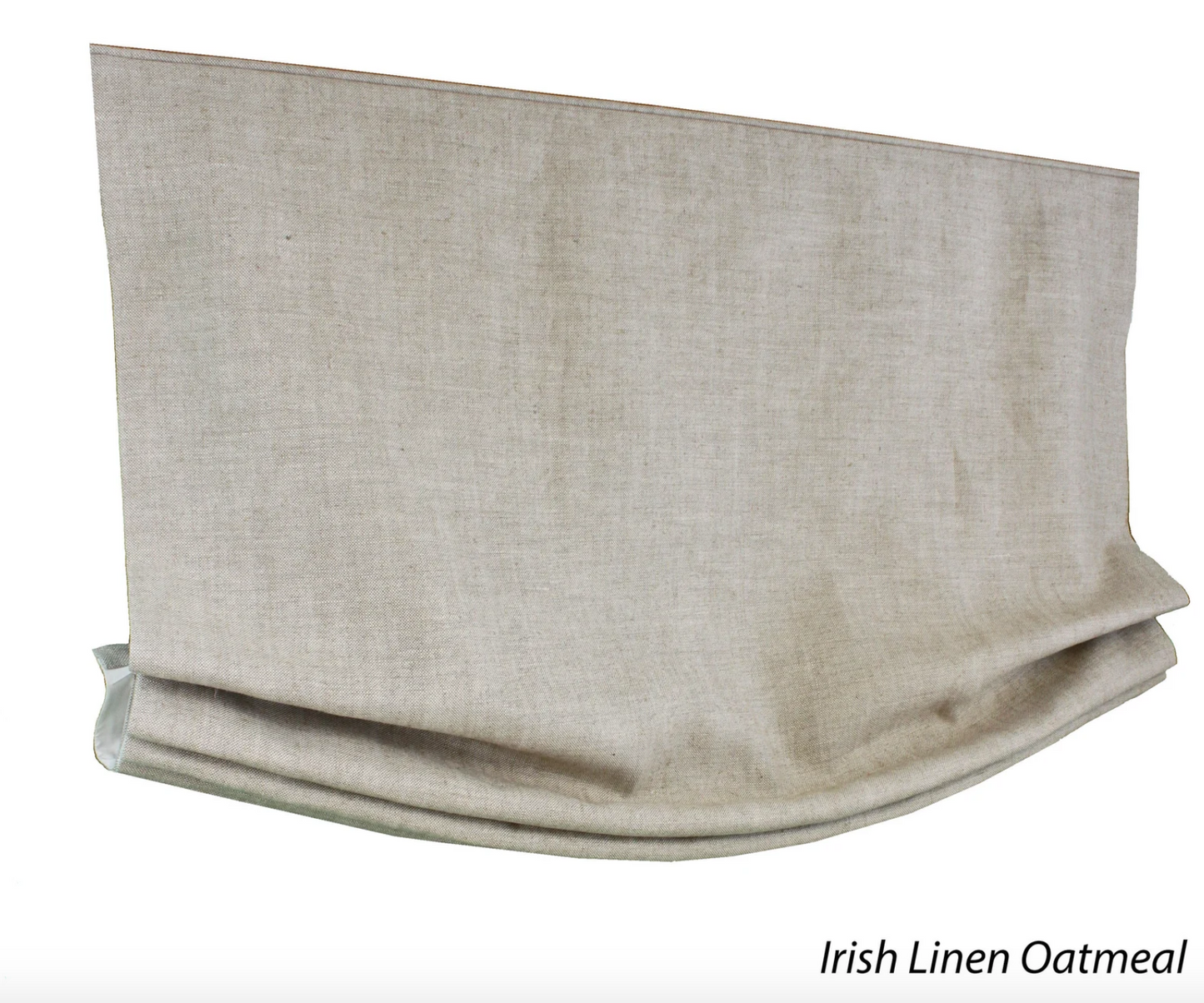 Irish Linen European Relaxed Roman Shade — 100% Linen, Custom Size