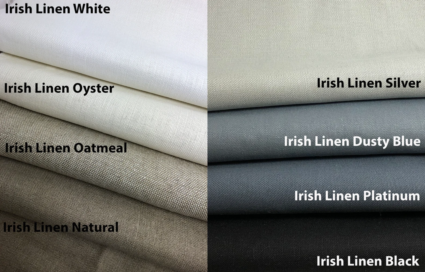 Irish Linen European Relaxed Roman Shade — 100% Linen, Custom Size