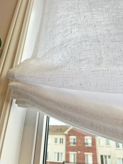Sheer Linen European Relaxed Roman Shade — Custom Size