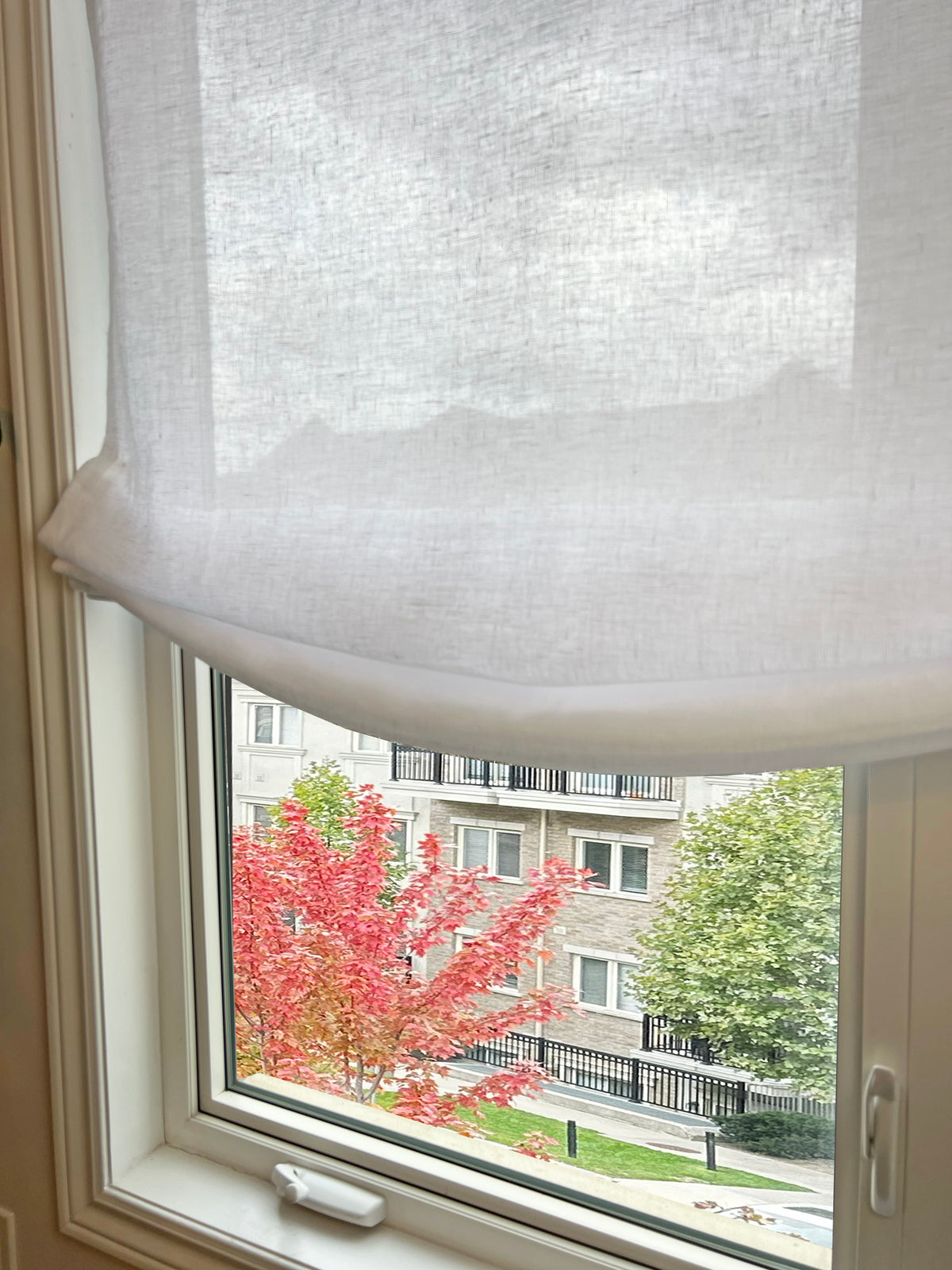 Sheer Linen European Relaxed Roman Shade — Custom Size