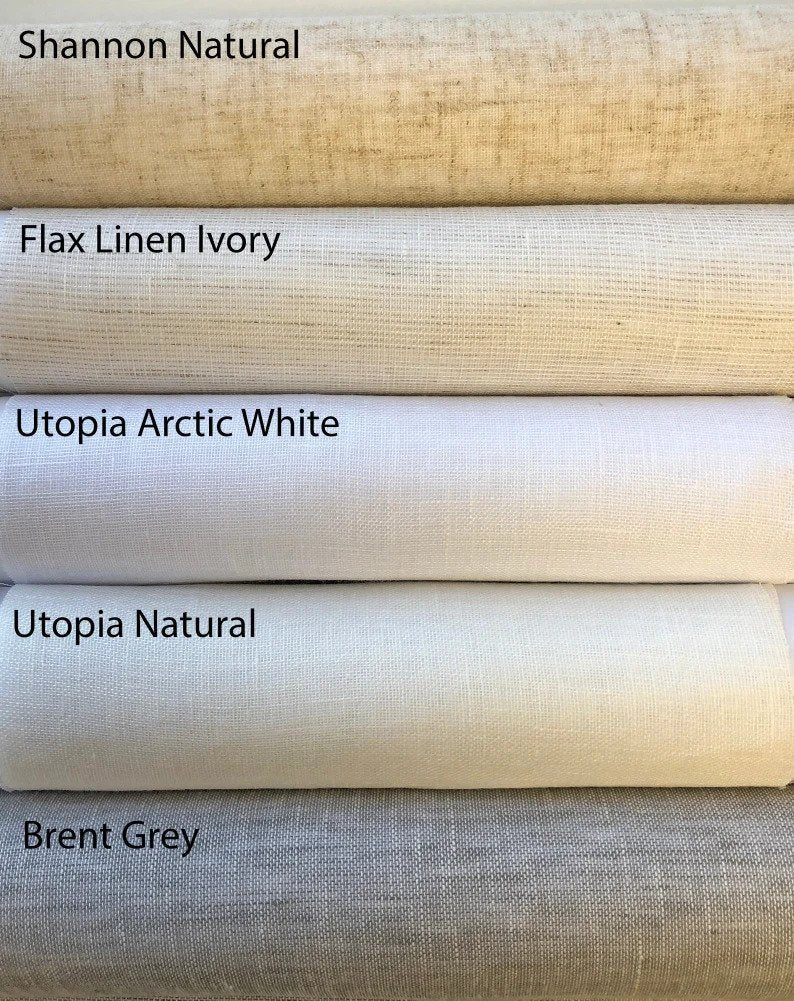 Relaxed Roman Shades, 100% Linen Roman Shade "Natural with Pine Border", window treatment, Custom made sheer shades with chain mechanism