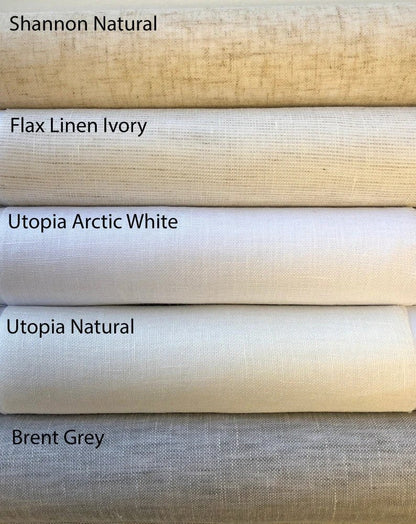 Relaxed Roman Shades, 100% Linen Roman Shade "Natural with Pine Border", window treatment, Custom made sheer shades with chain mechanism