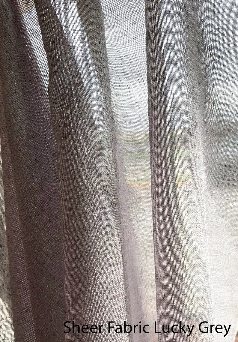 Sheer Roman Shade "White sheer linen" with chain mechanism, Faux sheer Linen Roman Shades, custom made roman shades for French doors