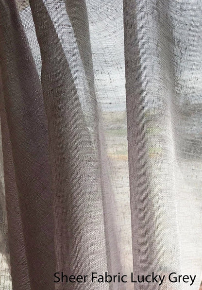 Sheer Roman Shade "White sheer linen" with chain mechanism, Faux sheer Linen Roman Shades, custom made roman shades for French doors