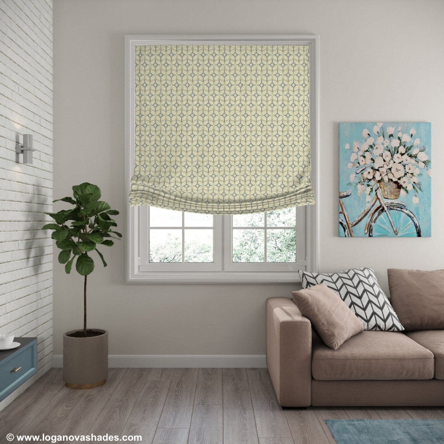 Gibbs European Relaxed Roman Shade — Custom Size
