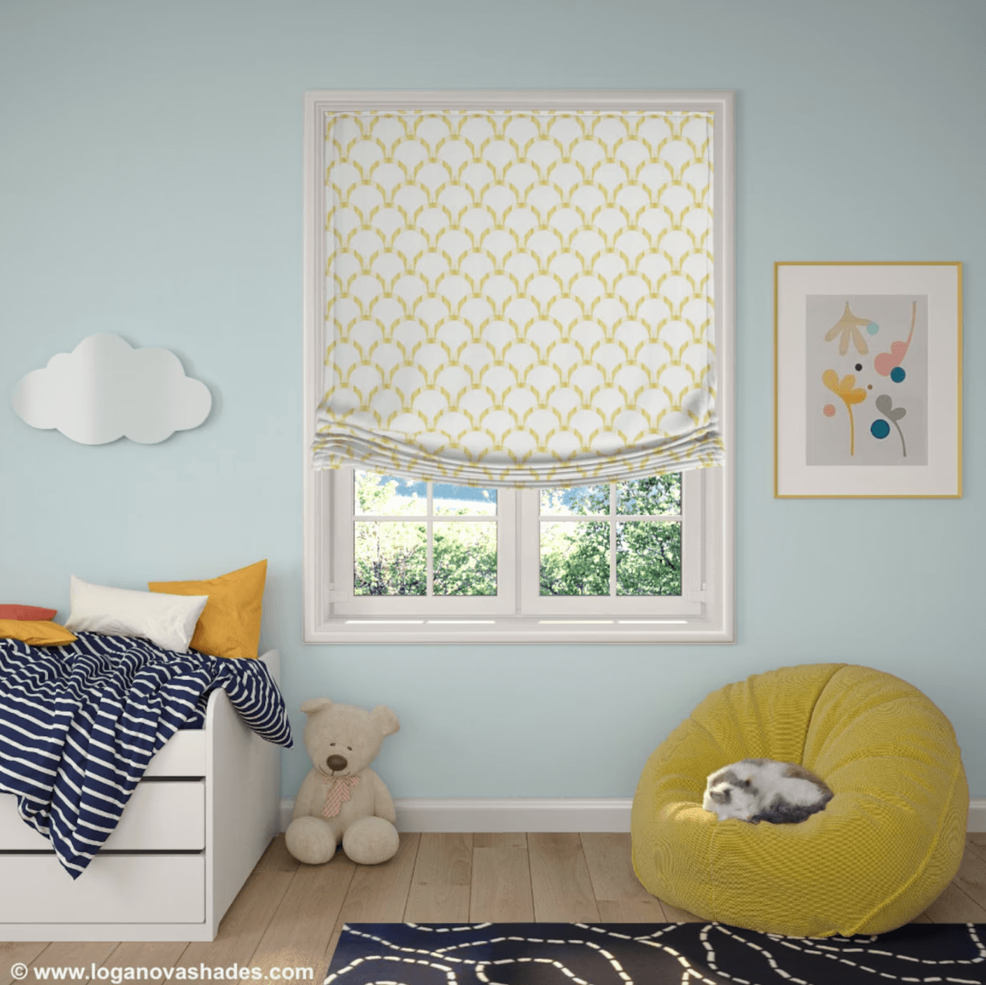 Hanover European Relaxed Roman Shade — Custom Size