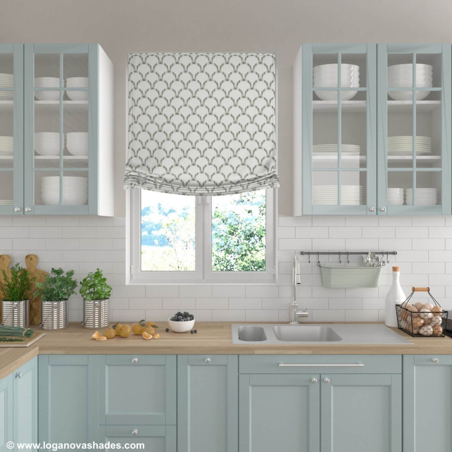 Hanover European Relaxed Roman Shade — Custom Size