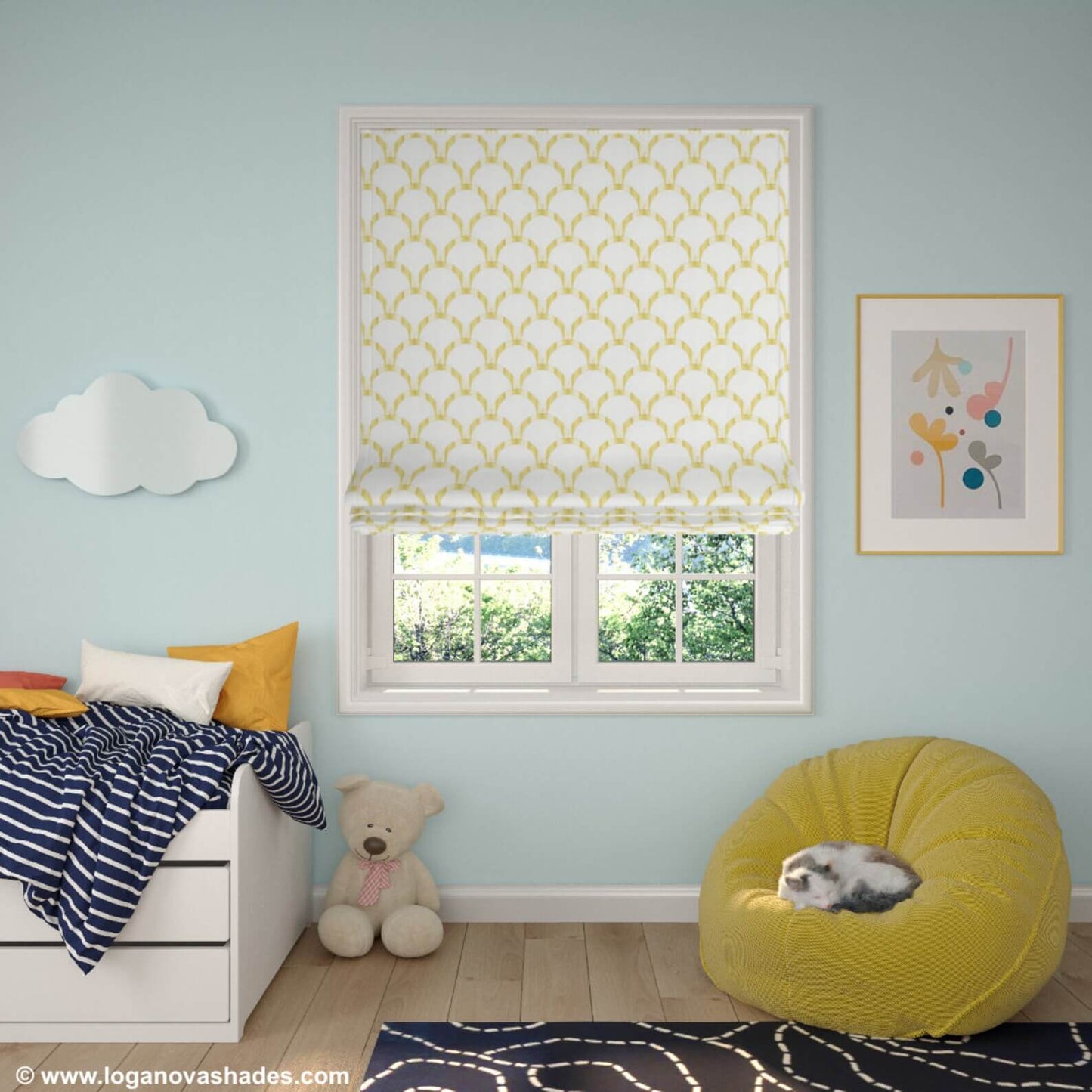 Hanover Relaxed Roman Shade — Custom Size
