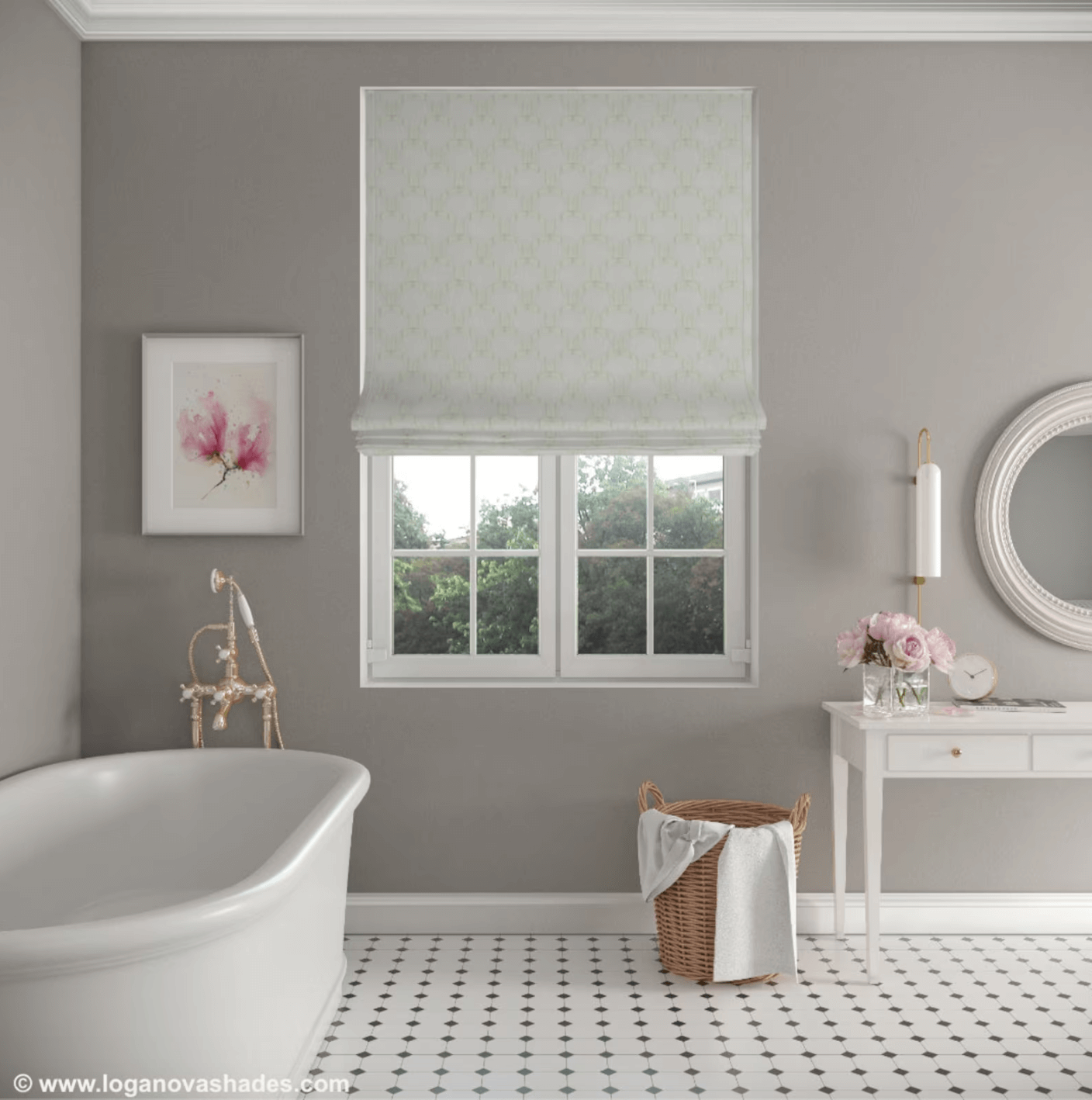 Hanover Relaxed Roman Shade — Custom Size