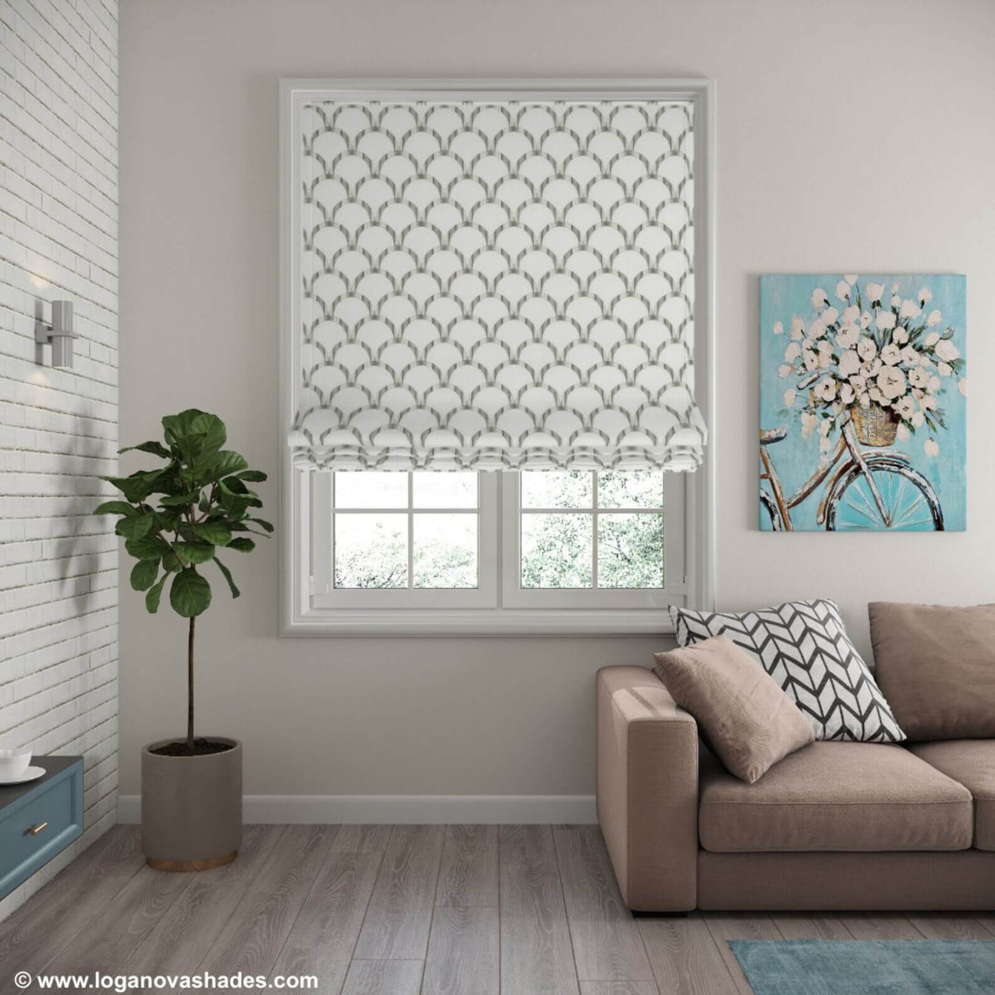 Hanover Relaxed Roman Shade — Custom Size
