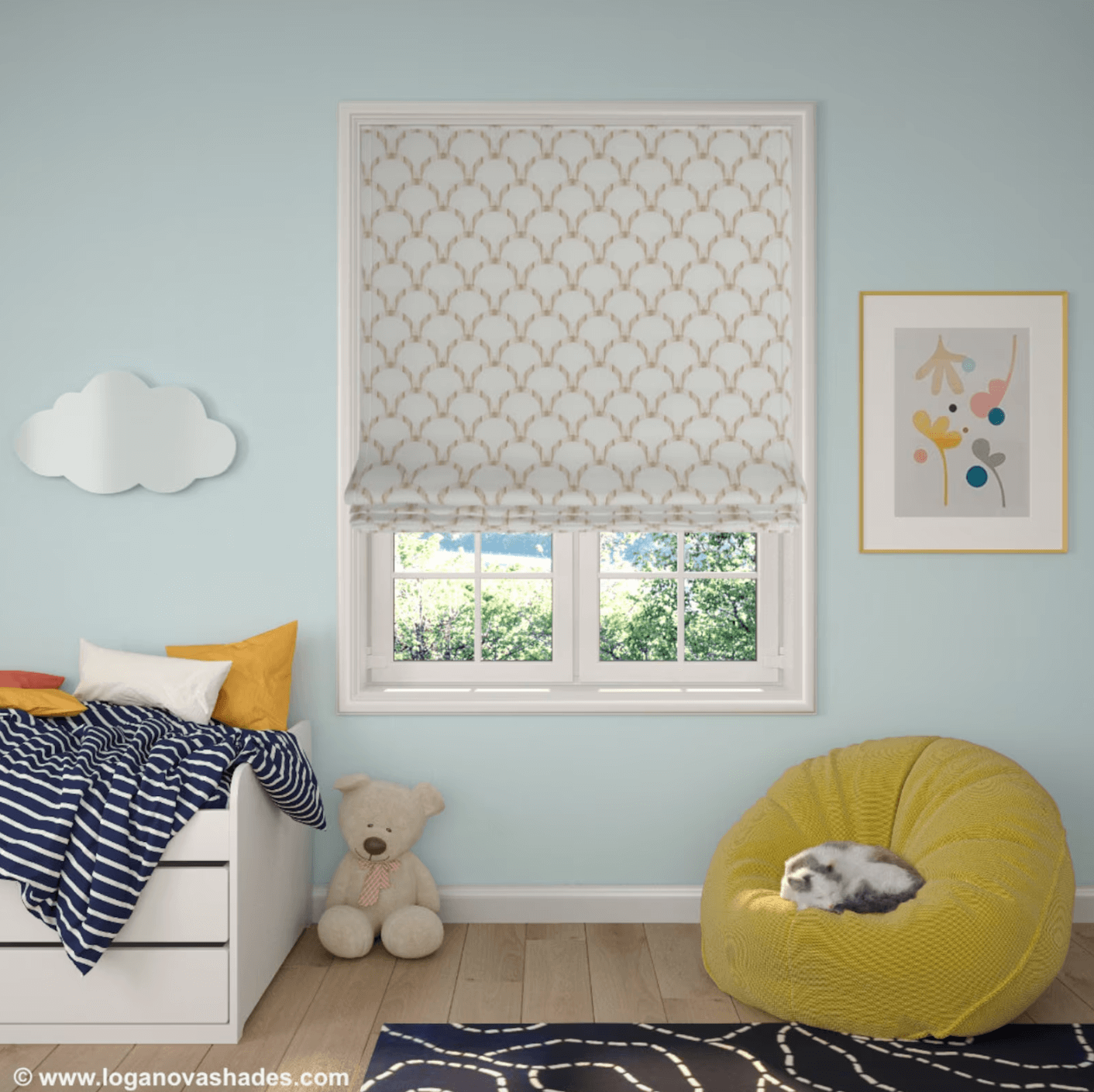 Hanover Relaxed Roman Shade — Custom Size