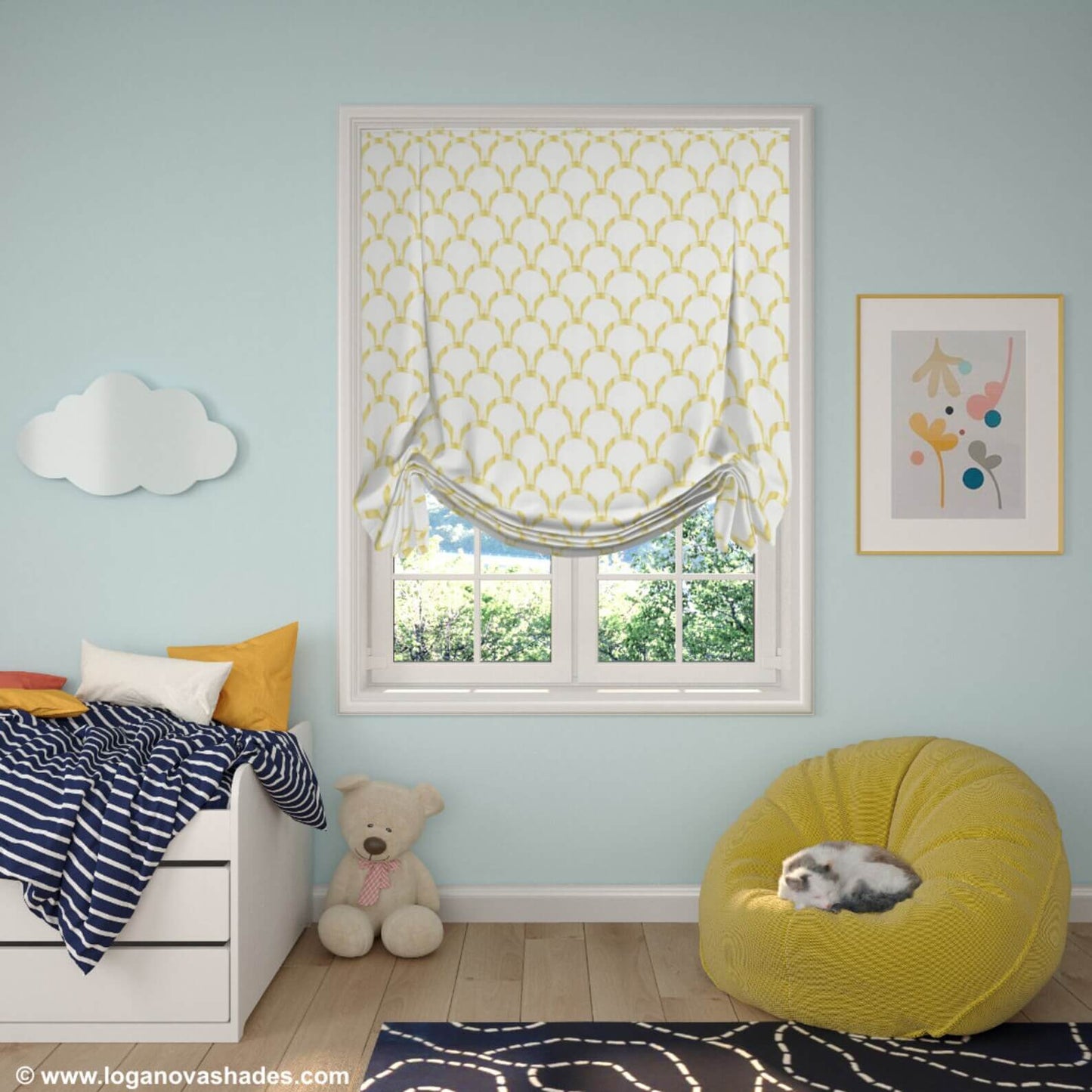 Hanover Tulip Roman Shade — Custom Size