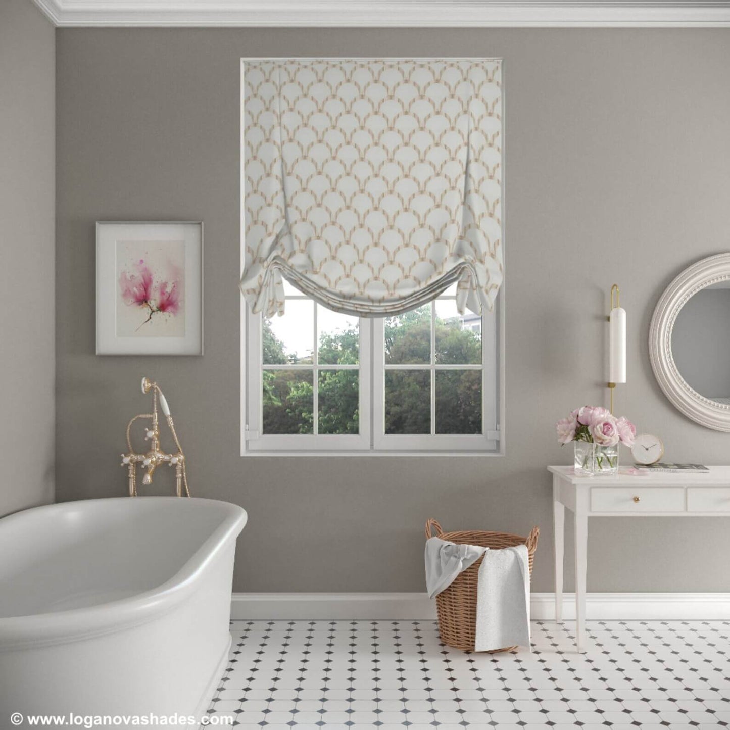 Hanover Tulip Roman Shade — Custom Size