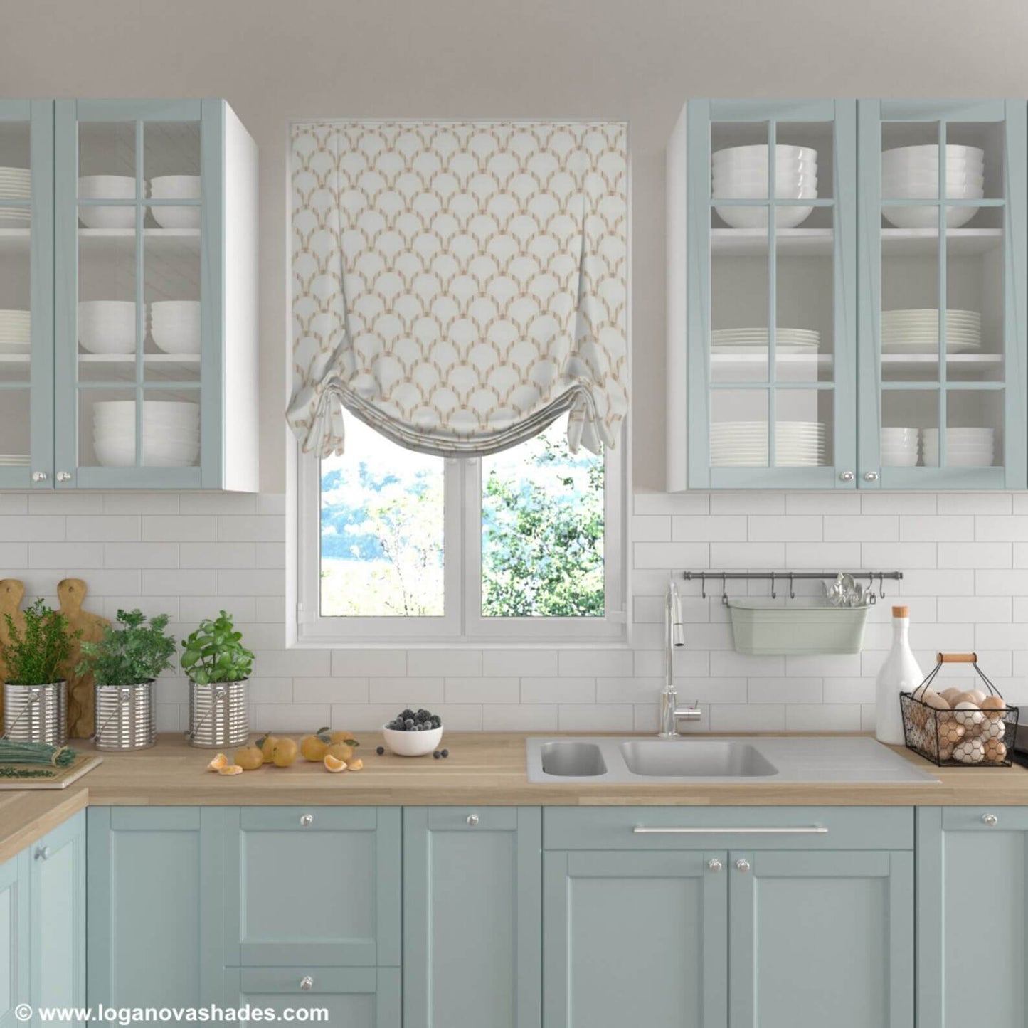Hanover Tulip Roman Shade — Custom Size