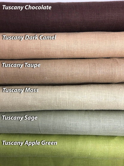 Tuscany faux-linen green and earth-tone colour range
