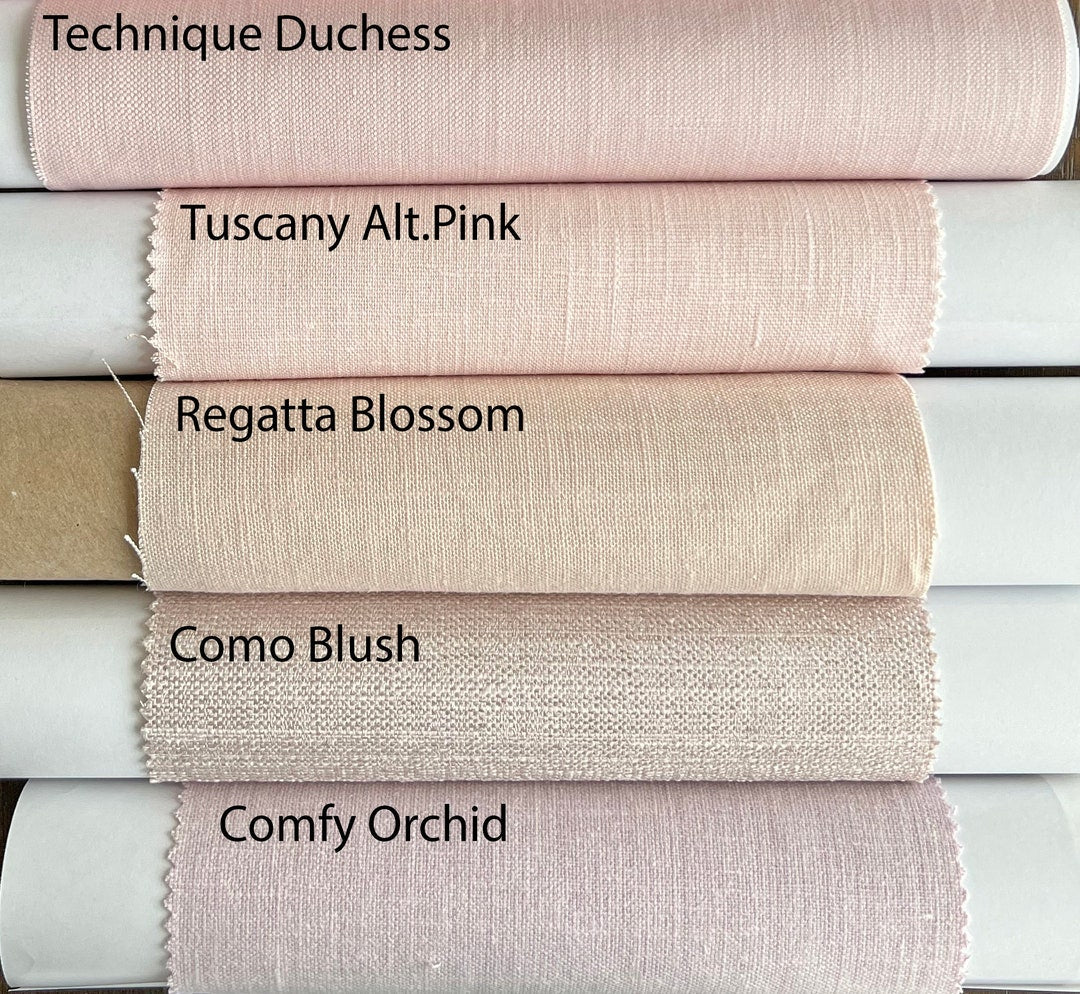 Pink and blush fabric swatches