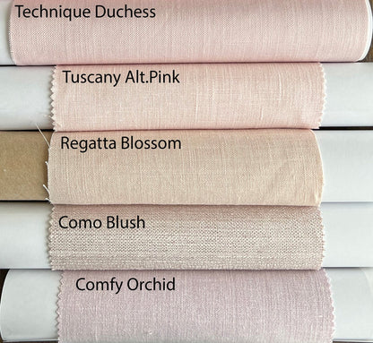 Pink and blush fabric swatches
