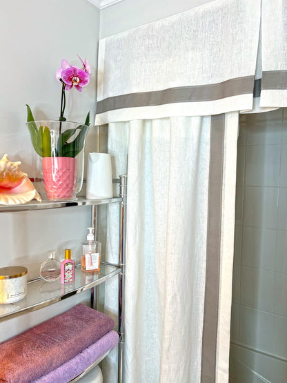 Custom shower curtain set detail