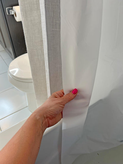 Custom shower curtain set detail