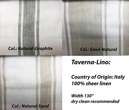 Taverna-Lino Linen Relaxed Roman Shade — Custom Size