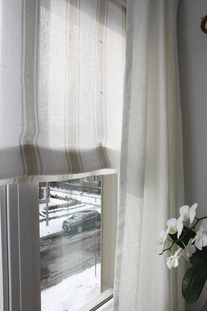 Taverna-Lino Linen Relaxed Roman Shade — Custom Size