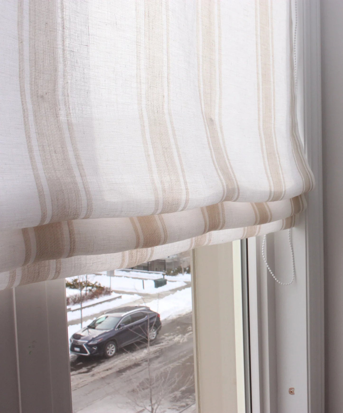 Taverna-Lino Linen Relaxed Roman Shade — Custom Size