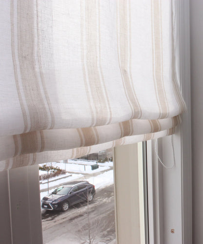 Taverna-Lino Linen Relaxed Roman Shade — Custom Size