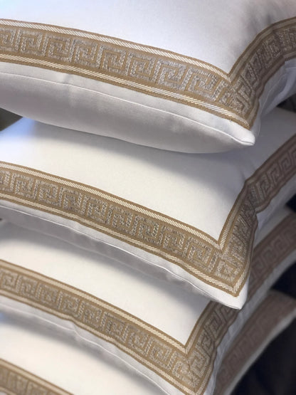 Greek key cushion cover, custom made to order