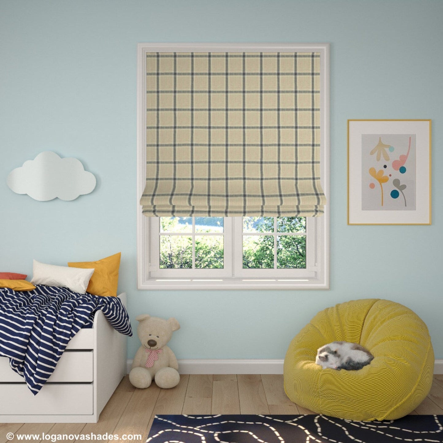 Chesapeake Relaxed Roman Shade — Custom Size