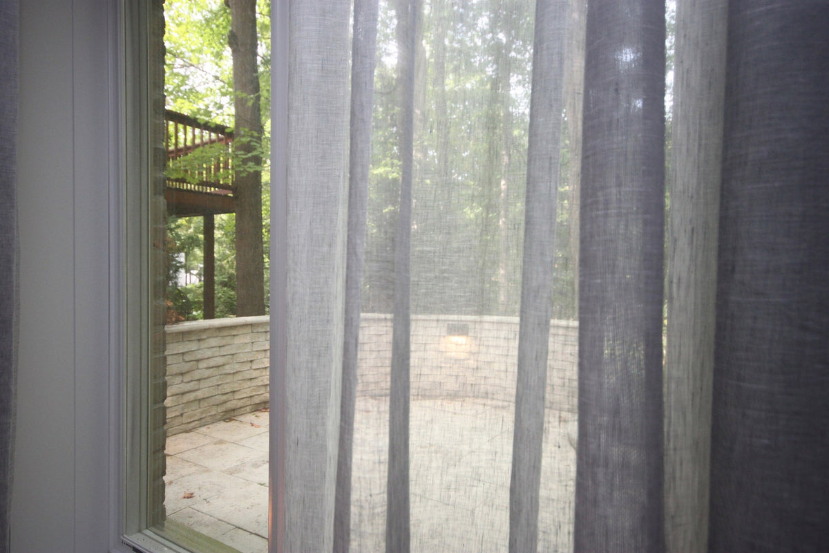 Utopia-Brent Hidden Tab Top Sheer Linen Panel — Custom Length
