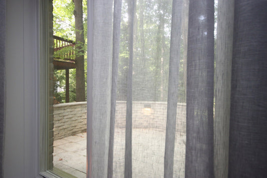 Utopia-Brent Hidden Tab Top Sheer Linen Panel — Custom Length