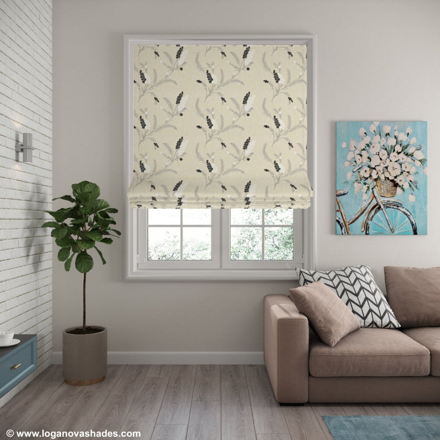 Bloomfield Relaxed Roman Shade — Custom Size