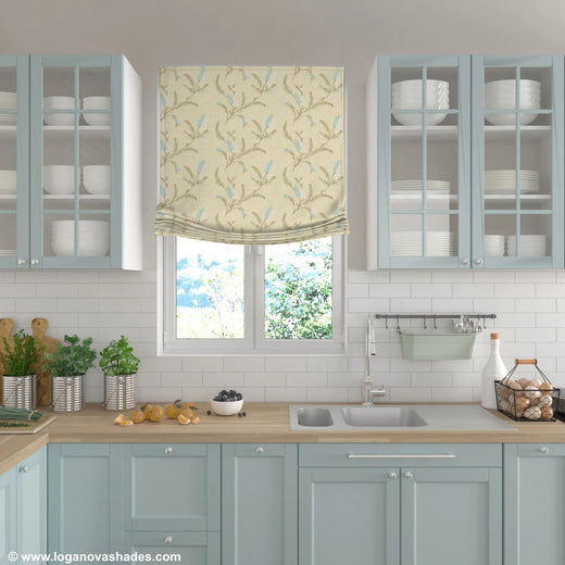 Custom Roman Shade, European relaxed Shade Bloomfield, Roman Shade with chain mechanism, Custom Window treatments