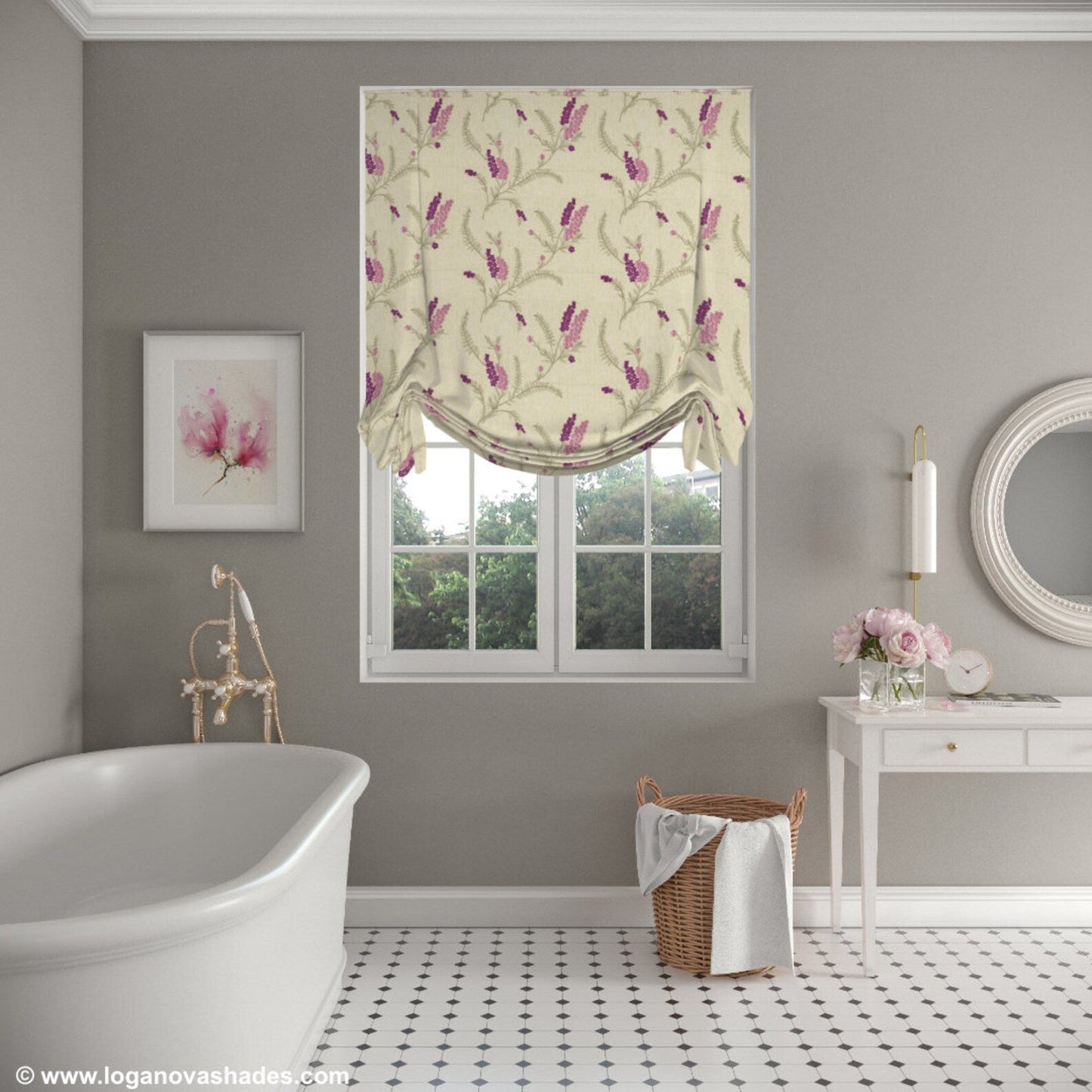 Bloomfield Tulip Roman Shade — Custom Size