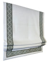 Custom Roman Shade with Decorative Trim Kravet T30744, Relaxed Roman Shade with Chain Mechanism, Custom Window treatments