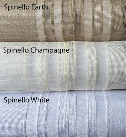 Spinello linen Roman shade — fold detail